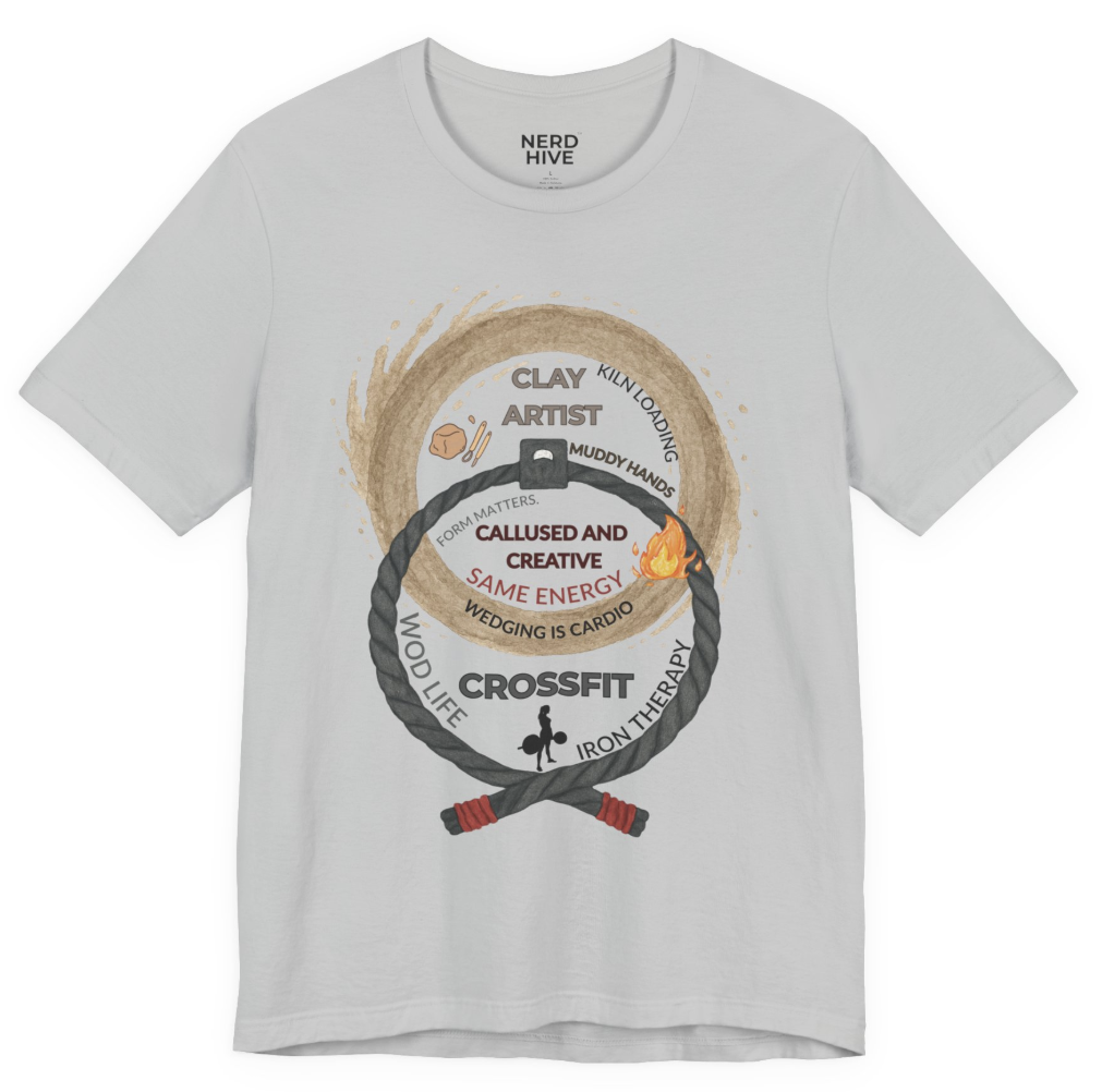 Nerd Fusion shirt: Callused and Creative Clay Artist Crossfit Pottery Gym Venn Diagram