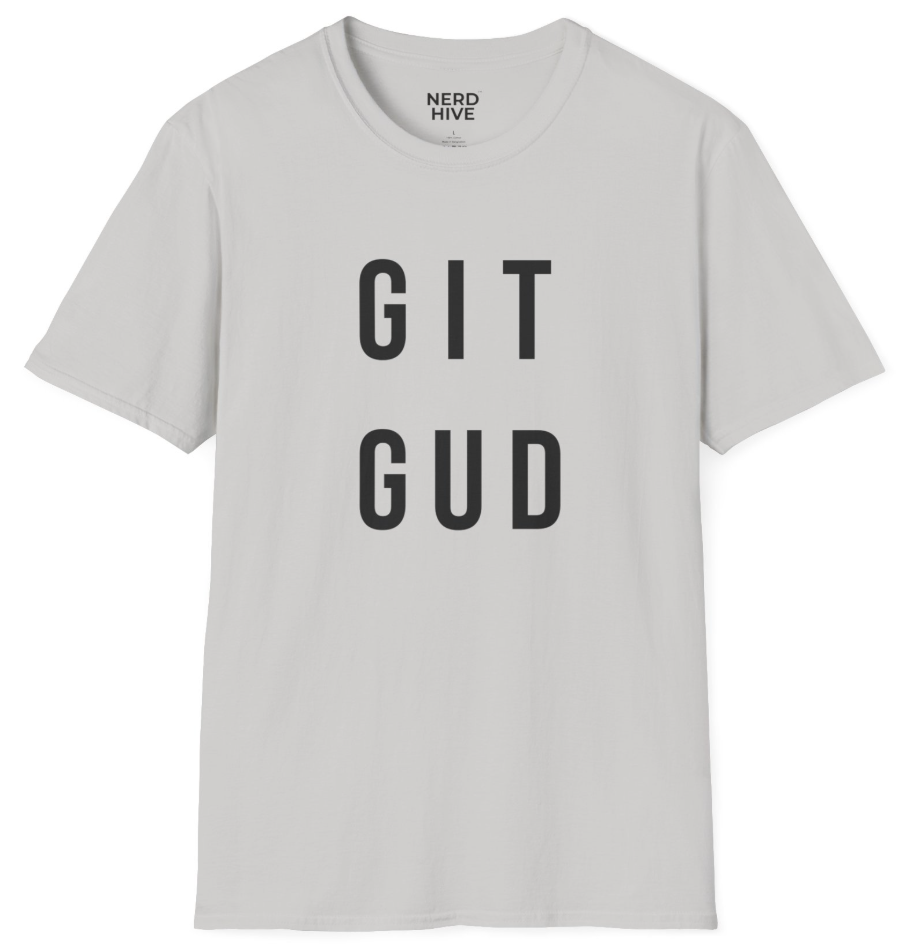 Git Gud gaming shirt light colors mockup
