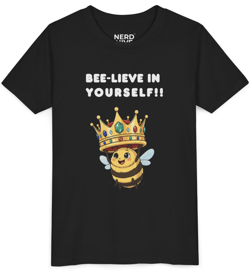 Bee-lieve in Yourself bee design kids size tee