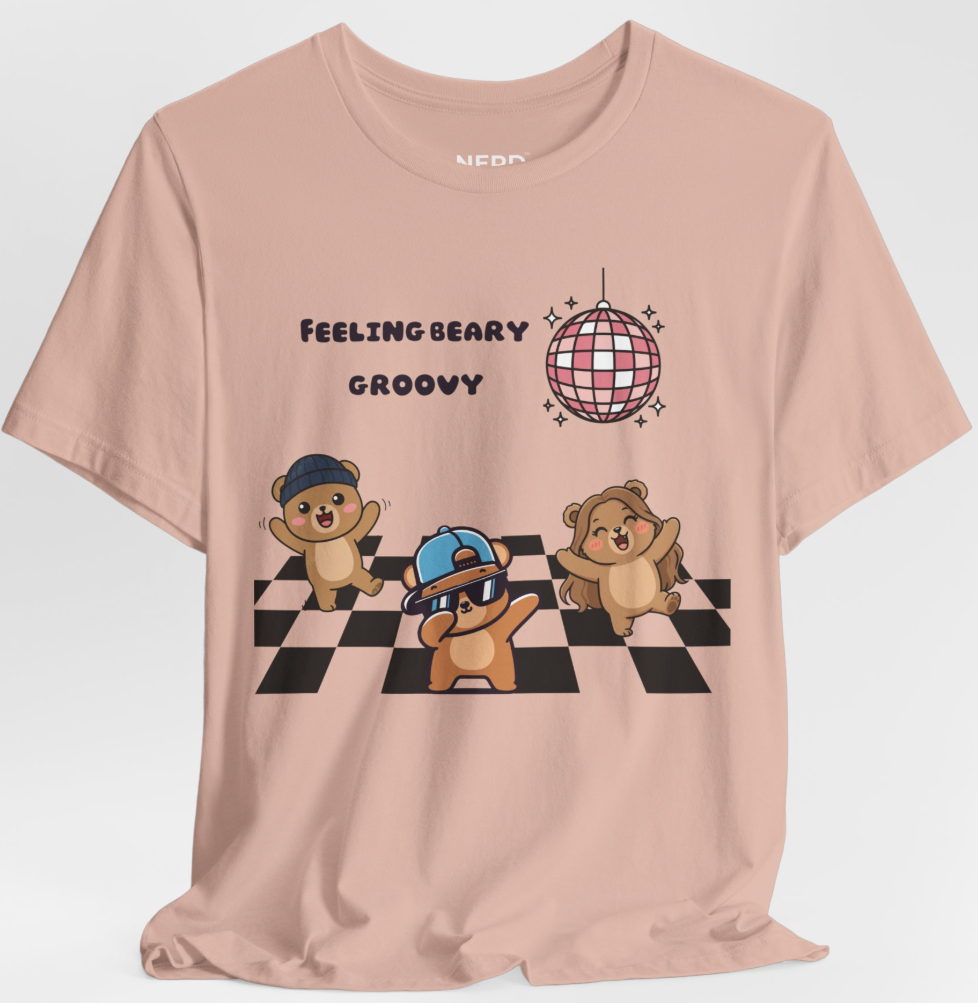 Feeling Beary Groovy bear design adult size tee