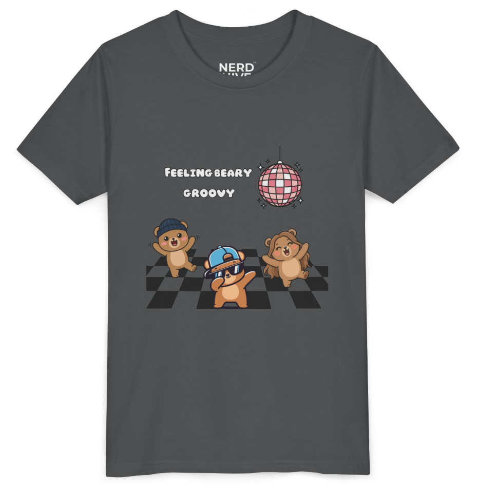 Feeling Beary Groovy bear design kids size tee