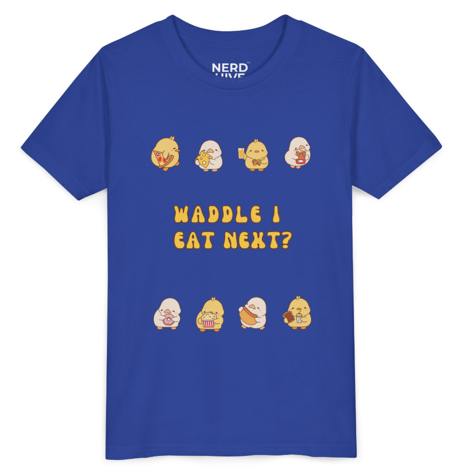Waddle I Eat Next duck design kids size tee