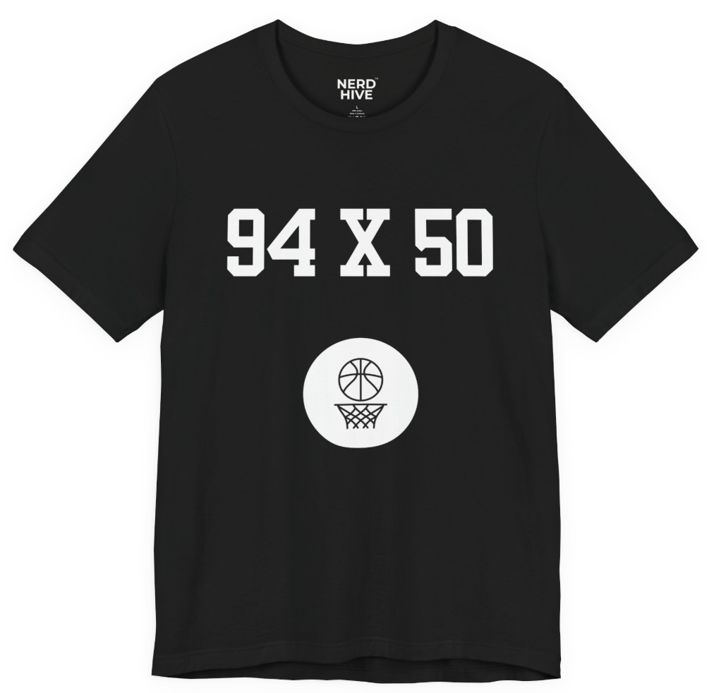Sports Nerd shirt: 94 x 50 With Hoop Basketball Court Dimensions Hooper Tee