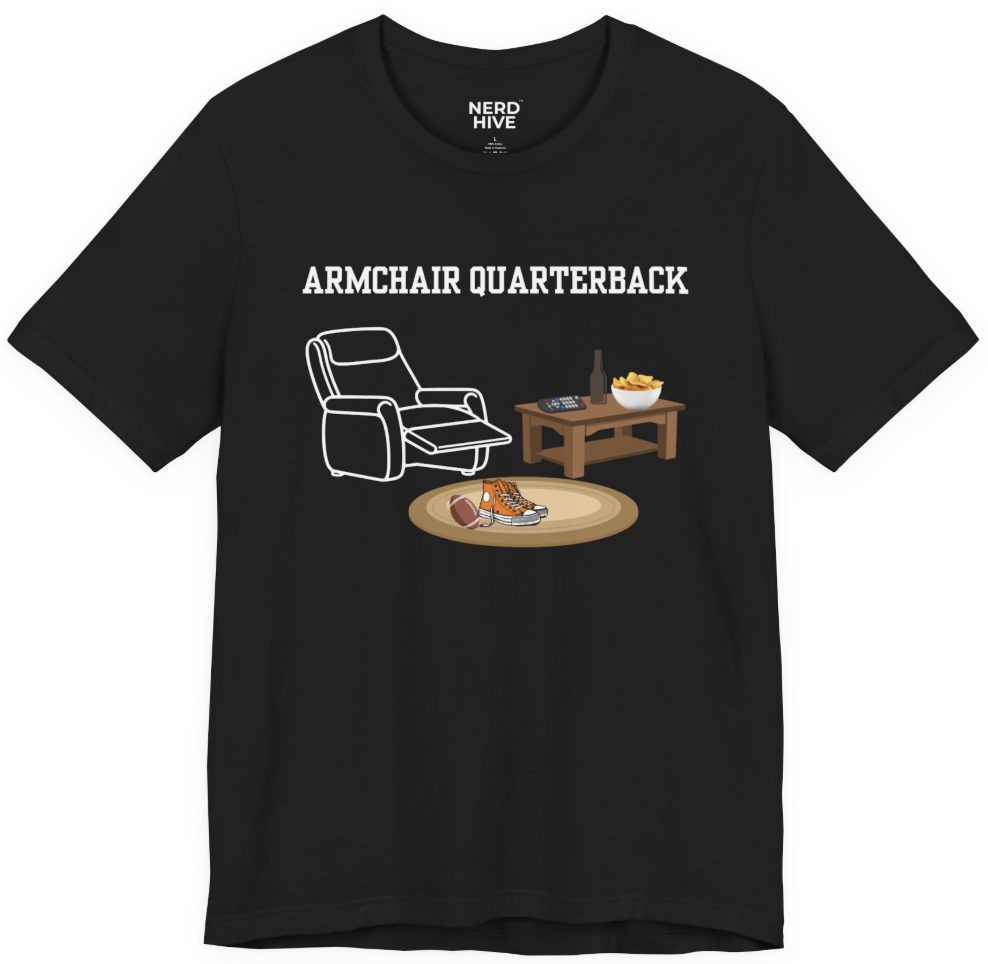 Sports Nerd shirt design: Armchair Quarterback funny football fan recliner coach tee