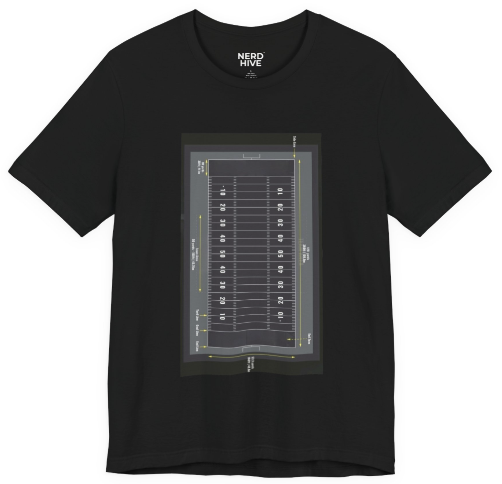 Sports Nerd shirt: Football Field Blueprint Gridiron Schematic IYKYK Football Tee
