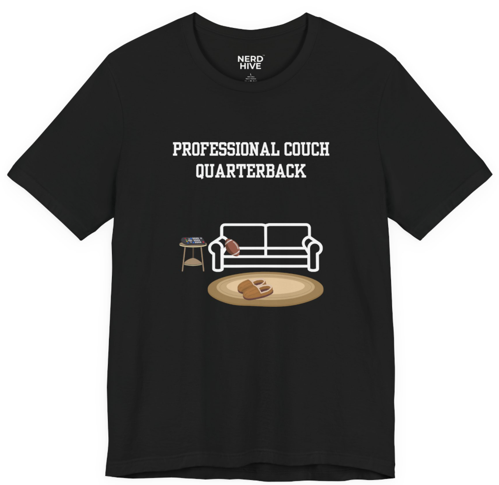Sports Nerd shirt design: Professional Couch Quarterback funny sports fan couch coach tee